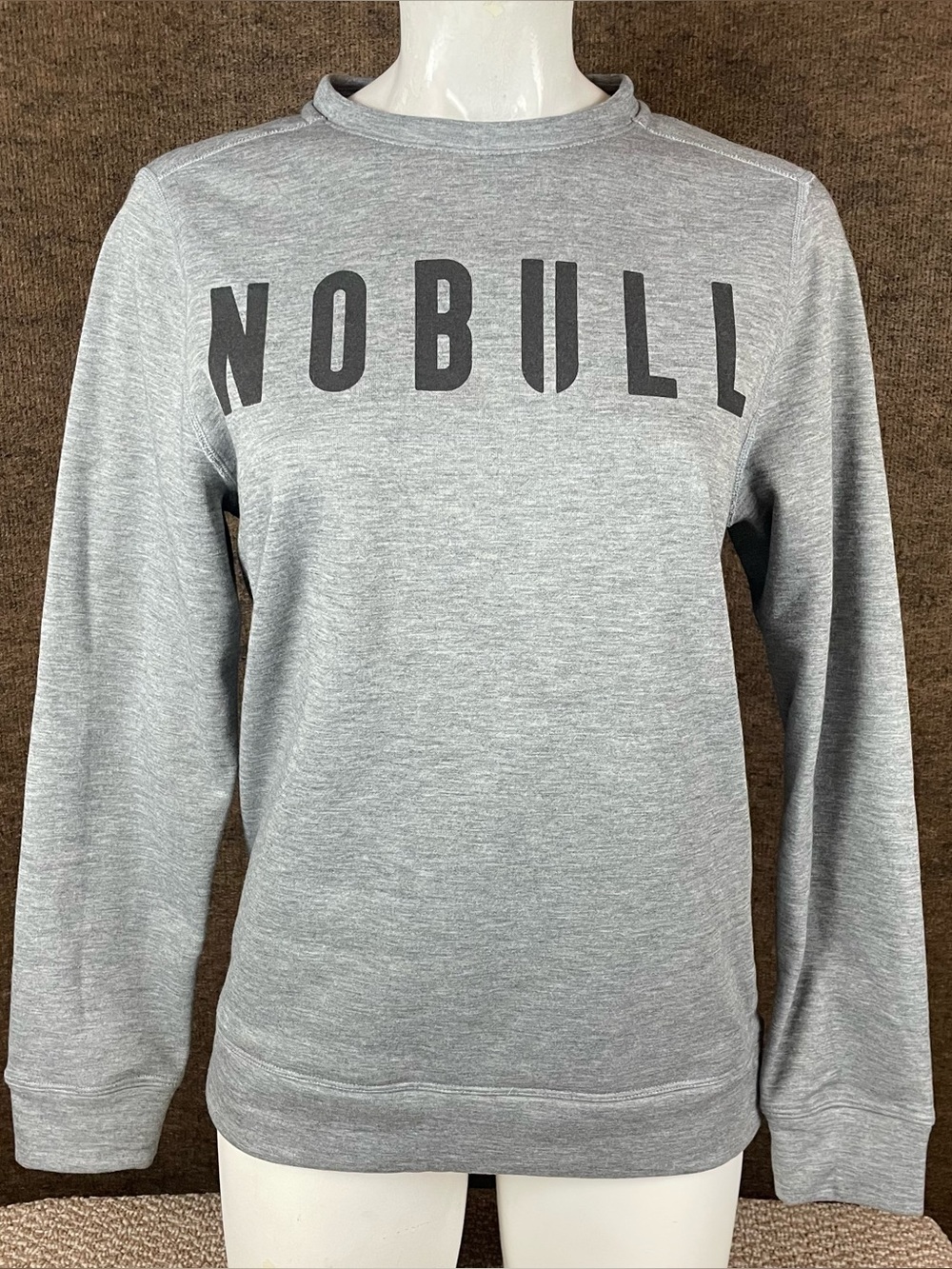 NOBULL Sweatshirt Women’s Large Gray Crewneck Logo Pullover Athletic Yoga 382
